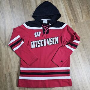 Champion Wisconsin Badgers Hoodie Adult Size Medium‎ Hooded Pullover Sweatshirt